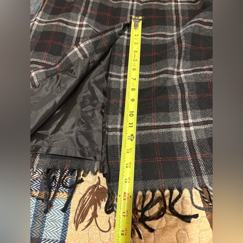 Worthington wool blend plaid maxi skirt with fringe women’s 10 NWT - Picture 9 of 10